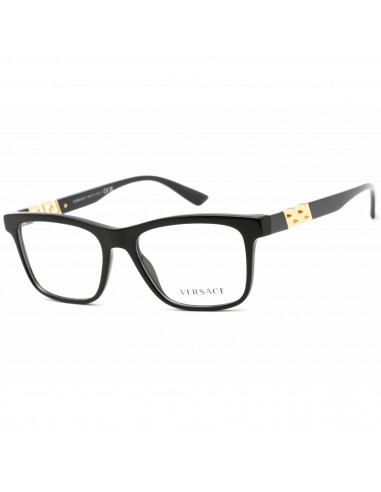 Versace Men's Eyeglasses - Black Plastic Rectangular Frame Clear Lens | VE3319 GB1 Véritable concentré