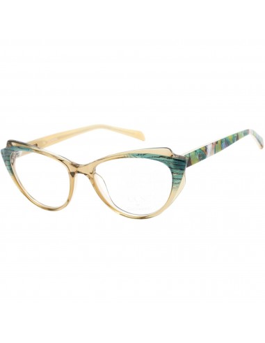 Ccs By Coco Song Unisex Eyeglasses - Clear Lens Beige/Green Frame | CCS109 04-09 Toutes les collections ici