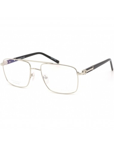 Charriol Men's Eyeglasses - Shiny Silver/Black Square Titanium Frame | PC75075 C02 store