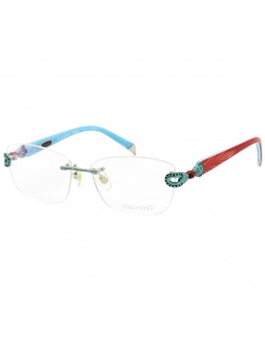 Coco Song Women's Eyeglasses - Red/Teal/Orange Cat Eye Plastic Frame | CV100 03-09 50% de réduction en Octobre 2024