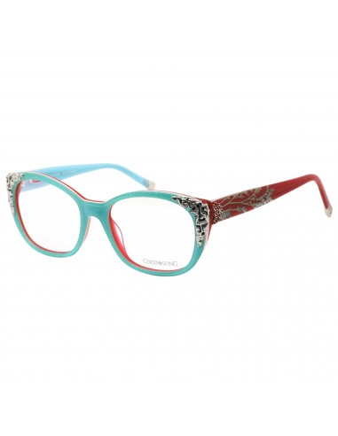 Coco Song Women's Eyeglasses - Full Rim Teal and Red Cat Eye Shape Frame | CV095 02-09 Le MVP de beaucoup