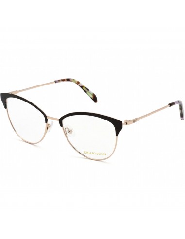 Emilio Pucci Women's Eyeglasses - Black/Gold/Havana Cat Eye Shape Frame | EP5087 005 À commander