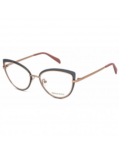 Emilio Pucci Women's Eyeglasses - Grey/Rose Gold Cat Eye Full Rim Frame | EP5143 020 brillant des détails fins