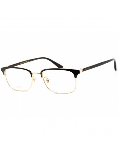 Gucci Men's Eyeglasses - Brown/Havana/Gold Rectangular Shaped Frame | GG0131O 002 les ctes