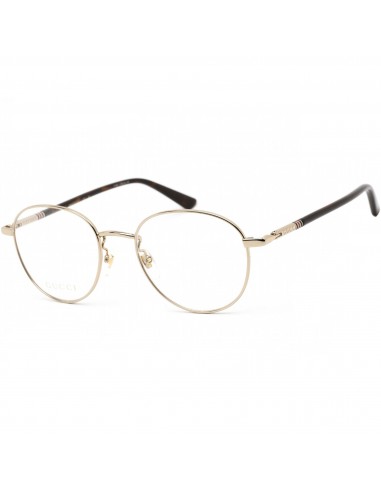 Gucci Men's Eyeglasses - Full Rim Gold/Havana Round Shaped Metal Frame | GG0392O 003 en ligne des produits 