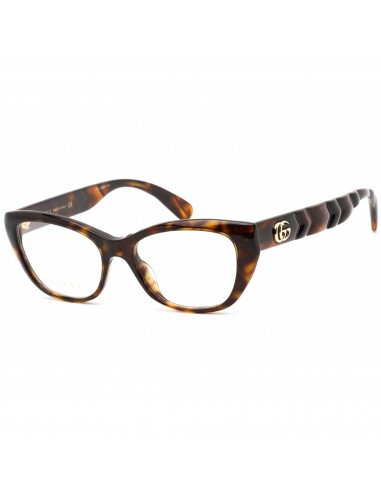 Gucci Women's Eyeglasses - Clear Lens Havana Cat Eye Shape Plastic Frame | GG0813O 002 sur le site 