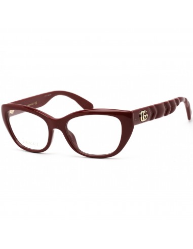 Gucci Women's Eyeglasses - Full Rim Burgundy Cat Eye Shape Plastic Frame | GG0813O 003 du meilleur 