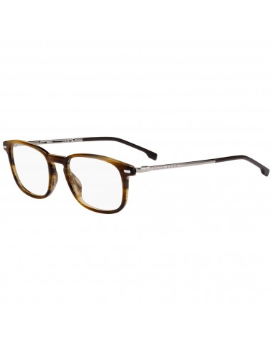 Hugo Boss Men's Eyeglasses - Clear Demo Lens Brown Horn Square Frame | 1022 0EX4 00 solde