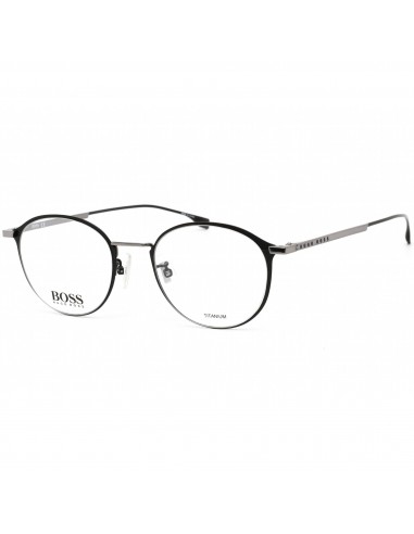 Hugo Boss Unisex Eyeglasses - Matte Black/Dark Ruthenium Titanium Frame | 1068/F O6W Pour