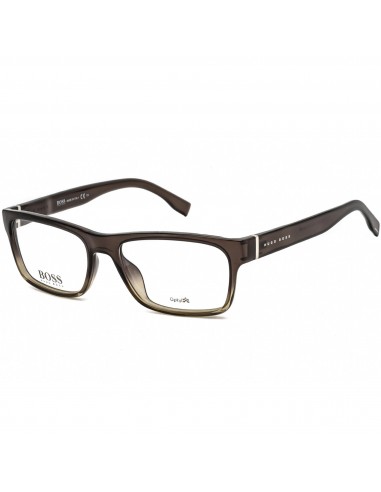 Hugo Boss Men's Eyeglasses - Brown Rectangular Shape Optyl Frame | BOSS 0729 009Q 00 brillant des détails fins