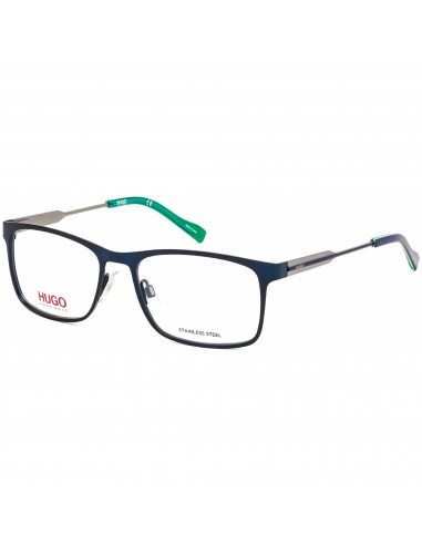 Hugo Men's Eyeglasses - Matte Blue and Grey Stainless Steel Frame | HG 0231 0FLL 00 de technologie