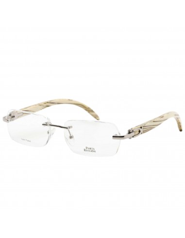 Porta Romana Women's Eyeglasses - Rectangular Rimless Metal Frame | 1954/55 SILVER Pour