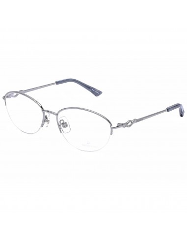 Swarovski Women's Eyeglasses - Grey Half-Rim Metal Frame Crystal | SK5148 020 sur le site 