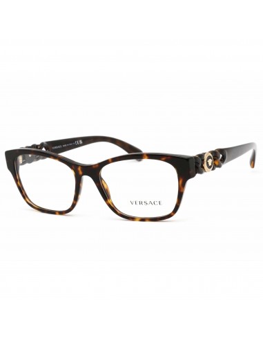 Versace Women's Eyeglasses - Havana Rectangular Plastic Full Rim Frame | 0VE3306 108 Comparez et commandez 