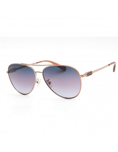 Coach Women's Sunglasses - Shiny Rose Gold Aviator Shaped Metal Frame 0HC7140 93318H acheter