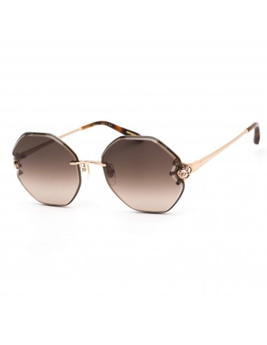 Chopard Unisex Sunglasses - Full Rim Shiny Copper Gold/Black/Havana Metal SCHF85S 08FC Les magasins à Paris