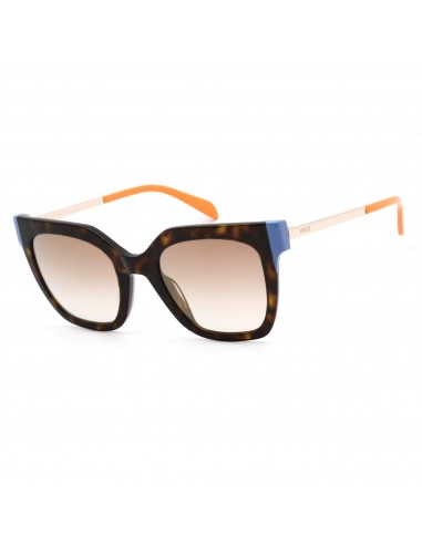 Emilio Pucci Women's Sunglasses - Dark Havana/Gold/Orange Plastic Frame | EP0121 52G offre 