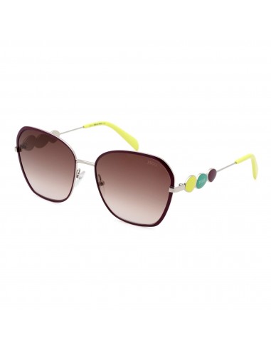 Emilio Pucci Women's Sunglasses - Shiny Palladium/Lime Cat Eye Frame | EP0128 16B meilleur choix