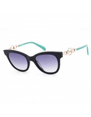 Emilio Pucci Women's Sunglasses - Shiny Black/Rose Gold/Turquoise Frame | EP0157 90W 2024