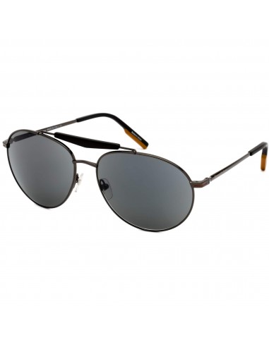 Ermenegildo Zegna Men's Sunglasses - Shiny Gunmetal Aviator Shaped Frame | EZ0154 08A les ligaments