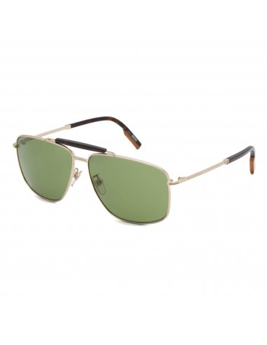 Ermenegildo Zegna Men's Sunglasses - Gold/Black Rectangular Metal Frame | EZ0160-D 32N ou a consommer sur place