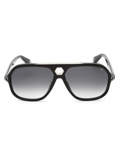 Philipp Plein Unisex Sunglasses - Full Rim Shiny Black/Silver Frame | SPP004M 0700 les muscles