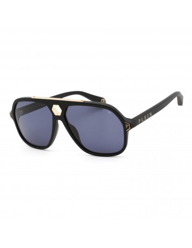 Philipp Plein Unisex Sunglasses - Full Rim Shiny Black and Gold Frame | SPP004M 0703 du meilleur 