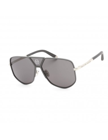 Philipp Plein Unisex Sunglasses - Shiny Palladium/Silver/Black Frame | SPP009M 0H70 offre 