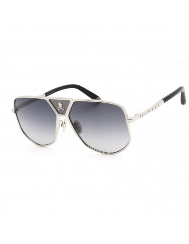 Philipp Plein Unisex Sunglasses - Shiny Full Palladium/Black Frame | SPP009V 0579 Venez acheter