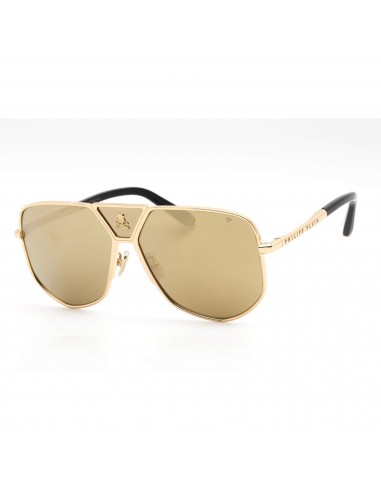 Philipp Plein Unisex Sunglasses - Yellow Gold and Black Aviator Frame | SPP009V 400G plus qu'un jeu 