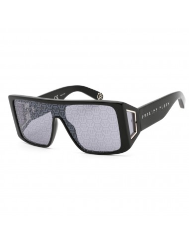 Philipp Plein Unisex Sunglasses - Silver Nylon Lens Shiny Black Frame | SPP014W 700L la colonne vertébrale