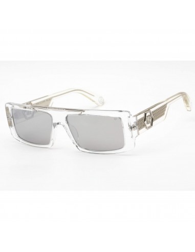 Philipp Plein Unisex Sunglasses - Mirrored Lens Shiny Crystal Frame | SPP003V 880X une grave pollution 