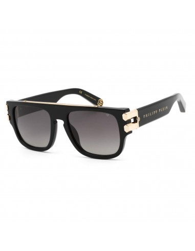 Philipp Plein Unisex Sunglasses - Full Rim Shiny Black Square Frame | SPP011M 700P Comparez et commandez 