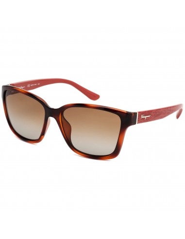 Salvatore Ferragamo Women's Sunglasses - Havana/Red Wood Acetate Frame | SF716S 207 pas cher chine