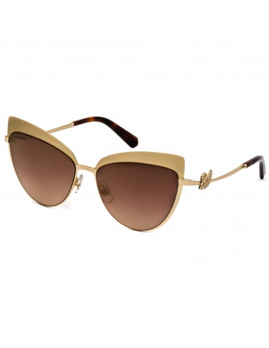 Swarovski Women's Sunglasses - Gold Metal Cat Eye Frame Brown Mirror Lens | SK0220 32G prix pour 