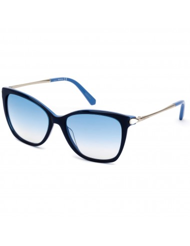 Swarovski Women's Sunglasses - Plastic Cat Eye Frame Blue Gradient Lens | SK0267 90W rembourrage situé sous