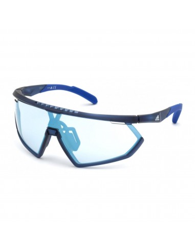 Adidas Men's Sunglasses - Matte Blue Plastic Frame Blue Lens | ADIDAS SP0001 91V Amélioration de cerveau avec