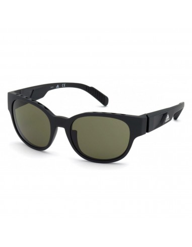 Adidas Unisex Sunglasses - Matte Black Plastic Frame Green Lens | ADIDAS SP0009 02N votre