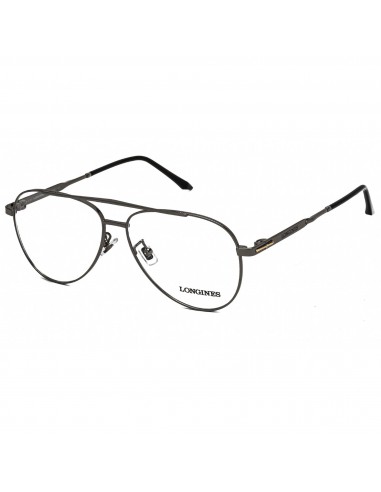 Longines Men's Eyeglasses - Clear Lens Shiny Gunmetal Aviator Frame | LG5003-H 008 2023