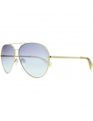 Rag and Bone Women's Sunglasses - Gold Yellow Aviator Metal Frame | RNB1006/S 0DYG destockage