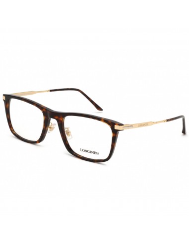 Longines Men's Eyeglasses - Clear Demo Lens Dark Havana Square Frame | LG5014-H 052 français