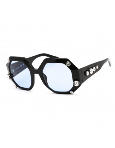 Swarovski Women's Sunglasses - Blue Lens Shiny Black Geometric Frame | SK0375 01V Découvrez la collection