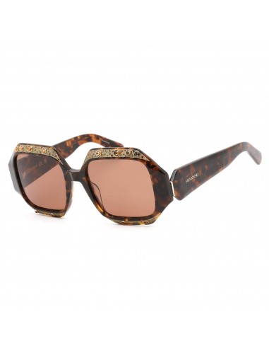 Swarovski Women's Sunglasses - Brown Lens Square Shape Acetate Frame | SK0382 52E Paris Déstockage Promo