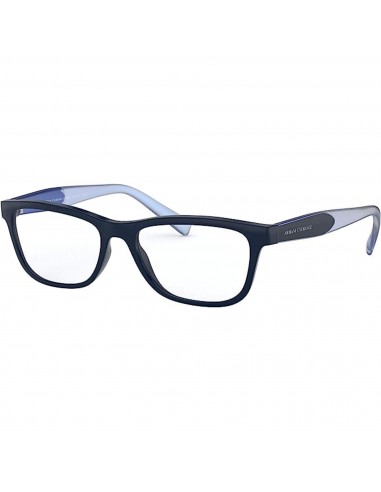 Armani Exchange Unisex Eyeglasses - Shiny Blue Rectangular Frame | 0AX3068 8302 s'inspire de l'anatomie humaine