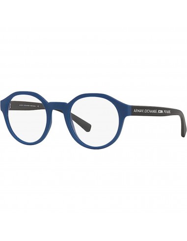 Armani Exchange Men's Eyeglasses - Matte Blue Round Full-Rim Frame | 0AX3085 8168 en linge