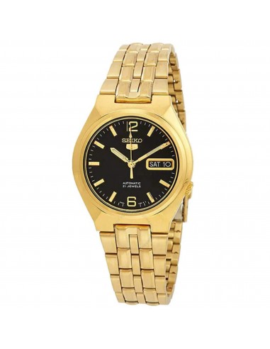 Seiko Men's Watch - 5 Sports Automatic Black Dial Yellow Gold Bracelet | SNKL66K1 brillant des détails fins