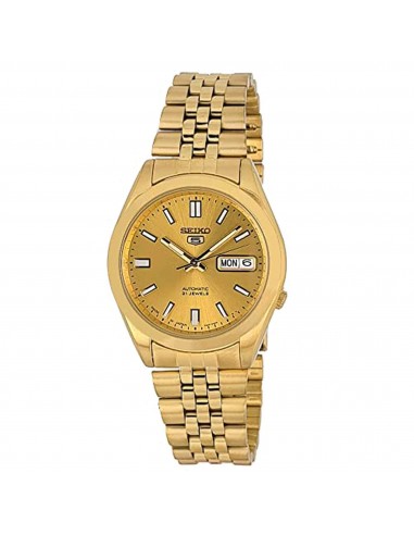 Seiko Men's Watch - Series 5 Automatic Gold Tone Dial Yellow Gold Bracelet | SNXC38J5 Comparez et commandez 