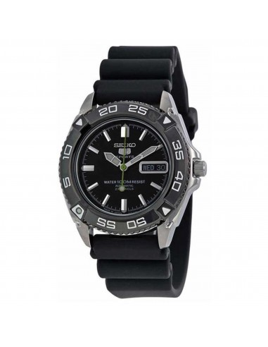 Seiko Men's Automatic Watch - 5 Sports Rotating Bezel Black Rubber Strap | SNZB23J2 votre restaurant rapide dans 