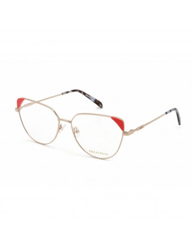 Emilio Pucci Women's Eyeglasses - Shiny Rose Gold/Coral/Blue Havana Metal | EP5112 028 outlet