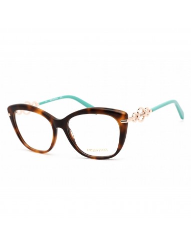 Emilio Pucci Women's Eyeglasses - Dark Havana/Turquoise Butterfly Frame | EP5163 052 à prix réduit toute l'année